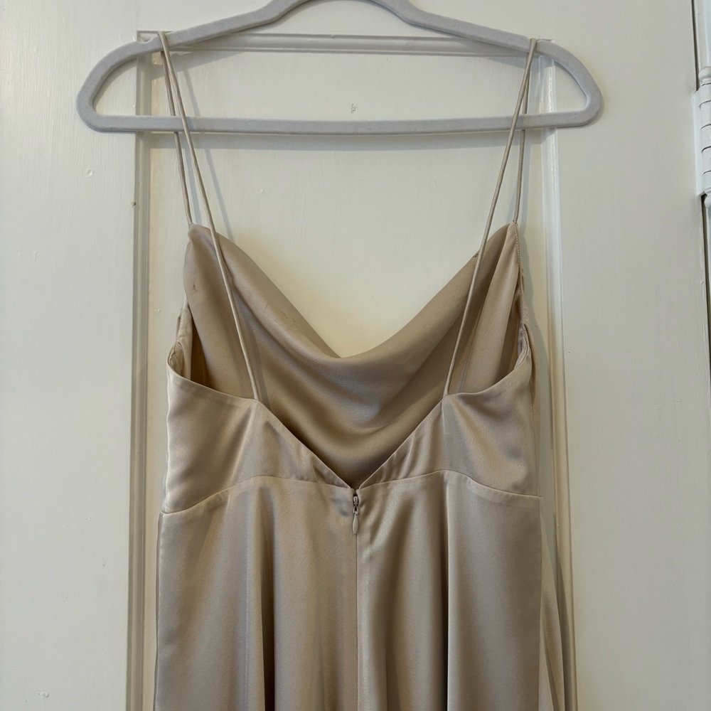 Fame and Partners Strappy Draped Gown in Champagne size 8 - Picture 7 of 9